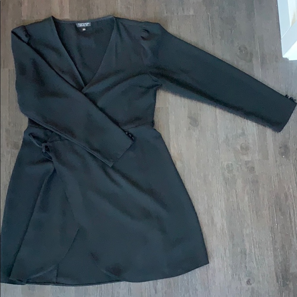Nordstrom TOPSHOP - Black Wrap Dress